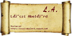 Lóczi Abelárd névjegykártya